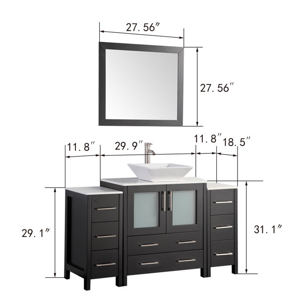 Wade Logan® Karson 54" Single Bathroom Vanity Set with Mirror & Reviews